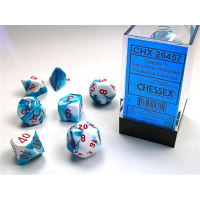 Набір кубів D&D Chessex CSX26457 (Gemini Astral Blue-White/Red Polyhedral 7-Die Set)