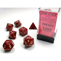 Набір кубів D&D Chessex CSX27434 (Vortex Burgundy/Gold Polyhedral 7-Die Set)