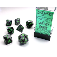 Набір кубів D&D Chessex CSX26445 (Gemini Black-Grey/Green Polyhedral 7-Die Set)