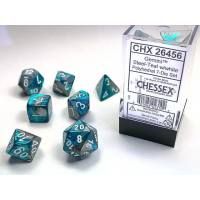 Набор костей D&D Chessex CSX26456 (Gemini Steel-Teal/White Polyhedral 7-Die Set)
