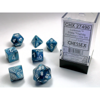 Набір кубів D&D Chessex CSX27490 (Lustrous Slate/White Polyhedral 7-Die Set)