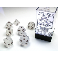 Набор костей D&D Chessex CSX27401 (Frosted Clear/Black Polyhedral 7-Die Set)