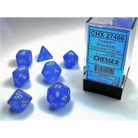 Набір кубів D&D Chessex CSX27406 (Frosted Blue/White Polyhedral 7-Die Set)