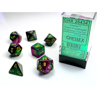 Набор костей D&D Chessex CSX26434 (Gemini Green-Purple/Gold Polyhedral 7-Die Set)
