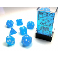 Набор костей D&D Chessex CSX27416 (Frosted Caribbean Blue/White Polyhedral 7-Die Set)