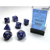 Набор костей D&D Chessex CSX27427 (Scarab Royal Blue/Gold Polyhedral 7-Die Set)