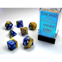Набор костей D&D Chessex CSX26422 (Gemini Blue-Gold/White Polyhedral 7-Die Set)