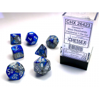 Набор костей D&D Chessex CSX26423 (Gemini Blue-Steel/White Polyhedral 7-Die Set)