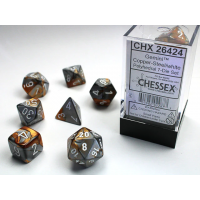 Набір кубів D&D Chessex CSX26424 (Gemini Copper-Steel/White Polyhedral 7-Die Set)