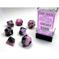 Набір кубів D&D Chessex CSX26430 (Gemini Black-Pink/White Polyhedral 7-Die Set)