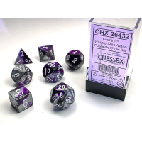 Набір кубів D&D Chessex CSX26432 (Gemini Purple-Steel/White Polyhedral 7-Die Set)