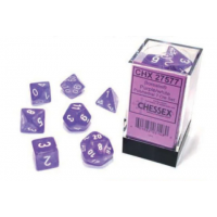 Набор костей D&D Chessex CSX27577 (Borealis Luminary Purple/White Polyhedral 7-Die Set)
