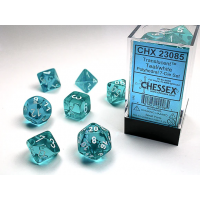 Набор костей D&D Chessex CSX23085 (Translucent Teal/white Polyhedral 7-Die Set)