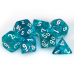 Набір кубів D&D Chessex CSX23085 (Translucent Teal/white Polyhedral 7-Die Set)