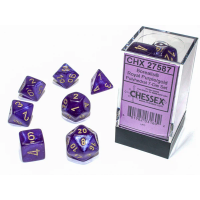 Набір кубів D&D Chessex CSX27587 (Borealis Luminary Royal Purple/Gold Polyhedral 7-Die Set)