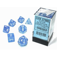 Набор костей D&D Chessex CSX27586 (Borealis Luminary Sky Blue/White Polyhedral 7-Die Set)