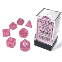 Набір кубів D&D Chessex CSX27584 (Borealis Luminary Pink/Silver Polyhedral 7-Die Set)