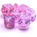 Набір кубів D&D Chessex CSX27584 (Borealis Luminary Pink/Silver Polyhedral 7-Die Set)