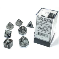 Набір кубів D&D Chessex CSX27578 (Borealis Luminary Light Smoke/Silver Polyhedral 7-Die Set)