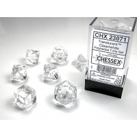 Набор костей D&D Chessex CSX23071 (Translucent Clear/White Polyhedral 7-Die Set)
