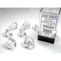 Набір кубів D&D Chessex CSX23071 (Translucent Clear/White Polyhedral 7-Die Set)