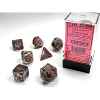 Набір кубів D&D Chessex CSX23088 (Translucent Smoke/Red Polyhedral 7-Die Set)