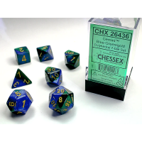 Набор костей D&D Chessex CSX26436 (Gemini Blue-Green/Gold Polyhedral 7-Die Set)