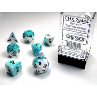 Набір кубів D&D Chessex CSX26444 (Gemini White-Teal/Black Polyhedral 7-Die Set)