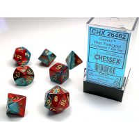 Набір кубів D&D Chessex CSX26462 (Gemini Red-Teal/Gold Polyhedral 7-Die Set)