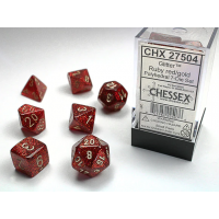 Набір кубів D&D Chessex CSX27504 (Glitter Ruby/Gold Polyhedral 7-Die Set)