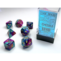 Набір кубів D&D Chessex CSX26449 (Gemini Purple-Teal/Gold Polyhedral 7-Die Set)