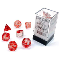 Набор костей D&D Chessex CSX27554 (Nebula Luminary Red/Silver Polyhedral 7-Die Set)