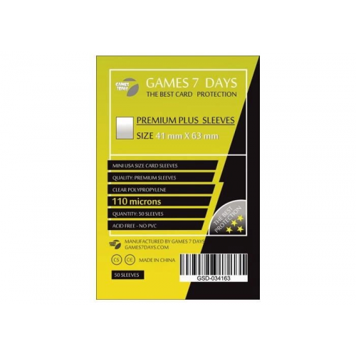 Протектори для карт Games 7 Days 41x63 мм Premium + (50 шт)