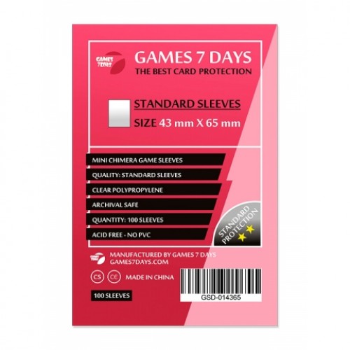 Протекторы для карт Games 7 Days 43x65 мм (100 шт)