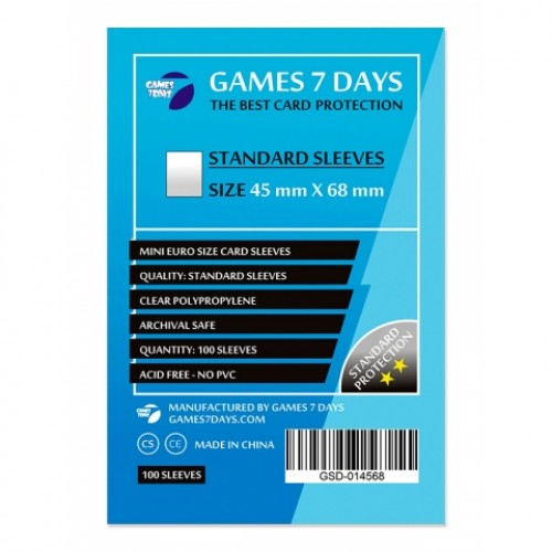 Протекторы для карт Games 7 Days 45x68 мм (100 шт)