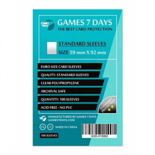 Протектори для карт Games 7 Days 59x92 мм (100 шт)