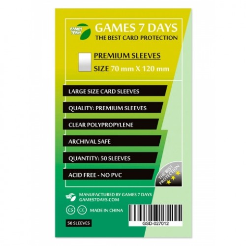 Протектори для карт Games 7 Days 70x120 мм Premium (50 шт)