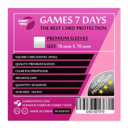 Протектори для карт Games 7 Days 70x70 мм Premium (50 шт)