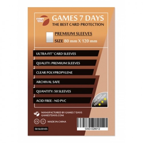 Протекторы для карт Games 7 Days 80x120 мм Premium (50 шт)