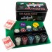 Покерный набор на 200 фишек с номиналом (жестяная коробка)