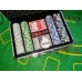 Покерний набір на 200 фішок без номіналу алюмінієвий кейс
