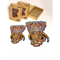 Пазл дерев'яний фігурний PuzzleOK 'Індійський слон' А3 132 деталей