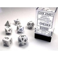 Набор костей D&D Chessex CSX25401 (Opaque White/Black Polyhedral 7-Die Set)