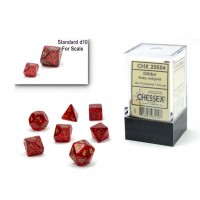 Набор костей D&D Chessex CSX20504 (Glitter Ruby/Gold Mini Polyhedral 7-Die Set)