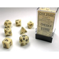 Набір кубів D&D Chessex CSX25400 (Opaque Ivory/Black Polyhedral 7-Die Set)