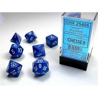 Набор костей D&D Chessex CSX25406 (Opaque Blue/White Polyhedral 7-Die Set)