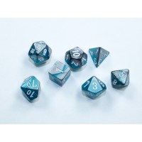 Набір кубів D&D Chessex CSX20656 (Gemini Steel-Teal/White Mini Polyhedral 7-Die Set)