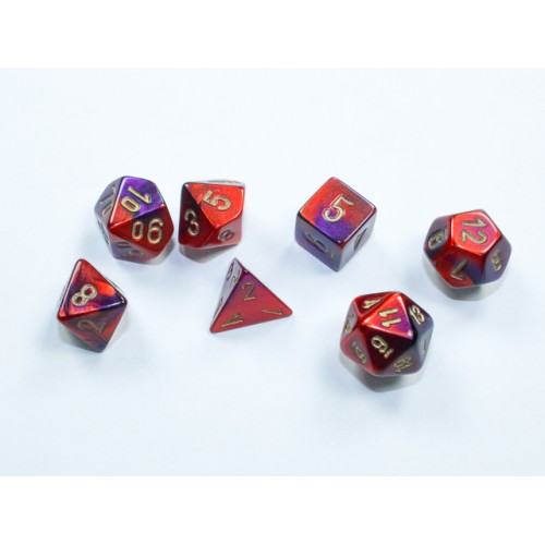 Набор костей D&D Chessex CSX20626 (Gemini Purple-Red/Gold Mini Polyhedral 7-Die Set)