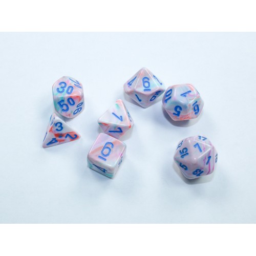 Набор костей D&D Chessex CSX20544 (Festive Pop Art/Blue Mini Polyhedral 7-Die Set)