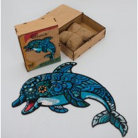 Пазл дерев'яний фігурний PuzzleOK 'Морський Дельфін' А3 121 деталей